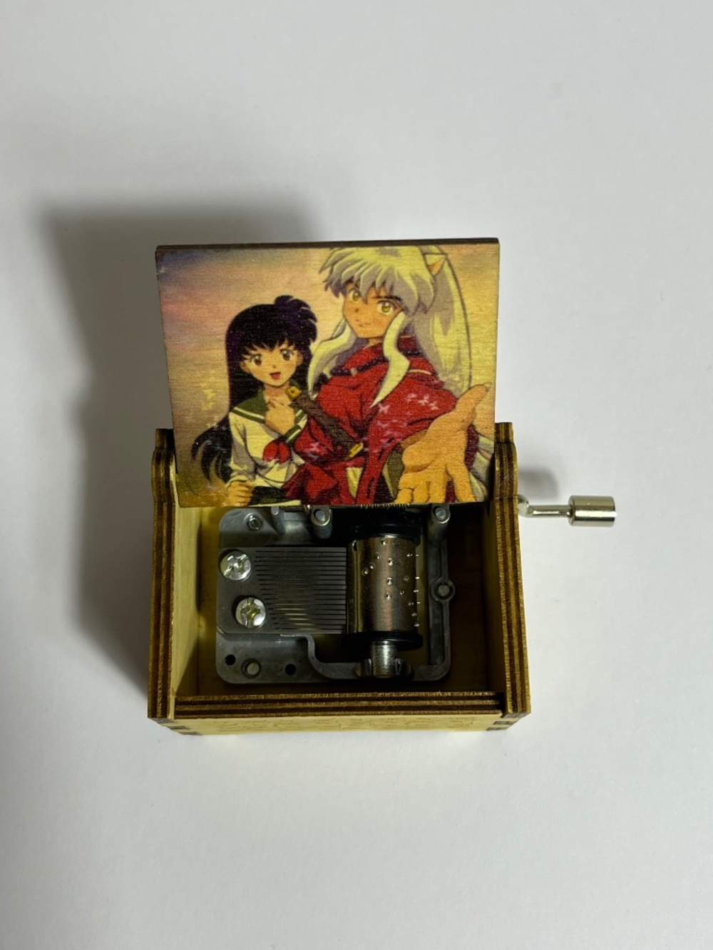 Inuyasha Higurashi Kagome Hand Crank Wooden Music Box Anime Musical